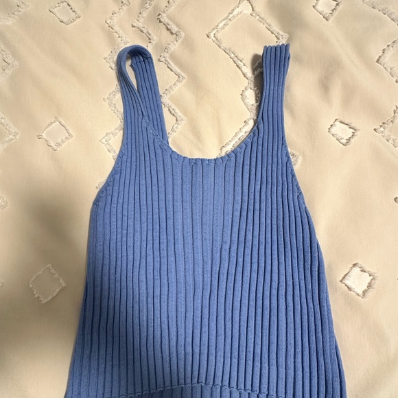 Blue Ribbed Tank Top - Picture 2 of 2